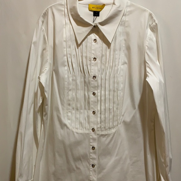 ST JOHNS NWTGS WHITE TUX SHIRT SZ 14 COTTON/NYLON